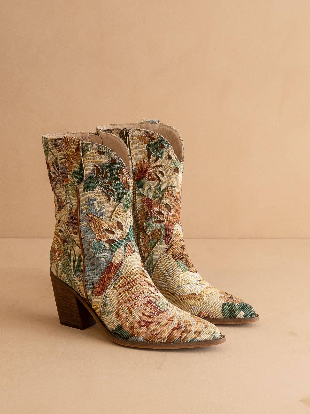 The Sorrel | Floral Tapestry Western Fall Bootie