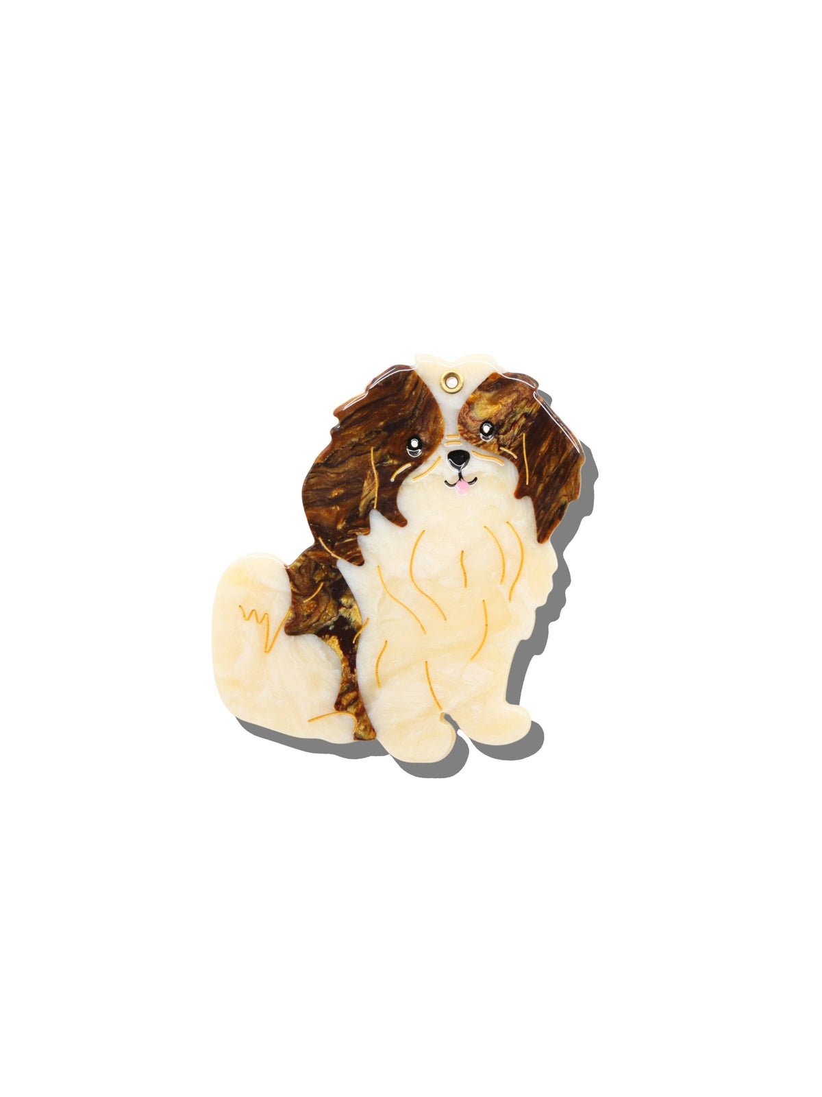 Solar Eclipse Shih Tzu Pup Hand-Painted Compact Mirror