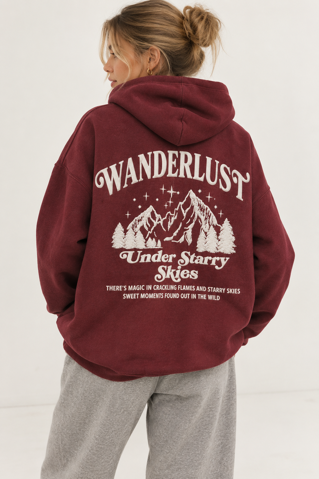 Under Starry Skies Wanderlust Zip-Up Graphic Hoodie