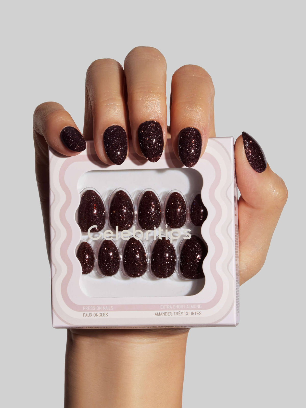 Celebritips Cocoa Diamond Flash Press-On Nails