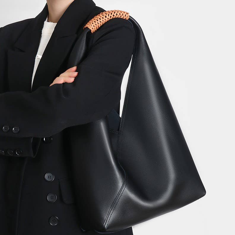 Soft Leather Slouchy Hobo Tote Bag