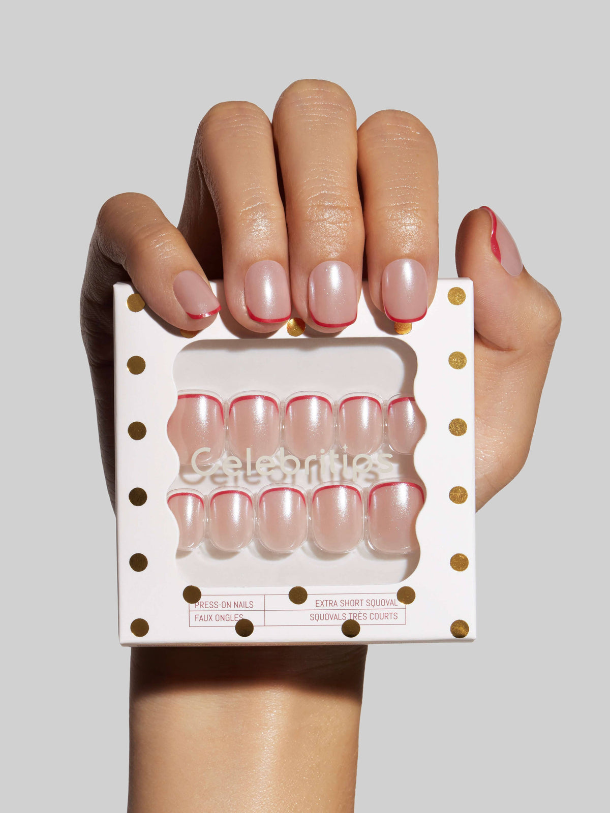 Celebritips Micro Cherry Glaze Press-On Nail Set NIB New Release