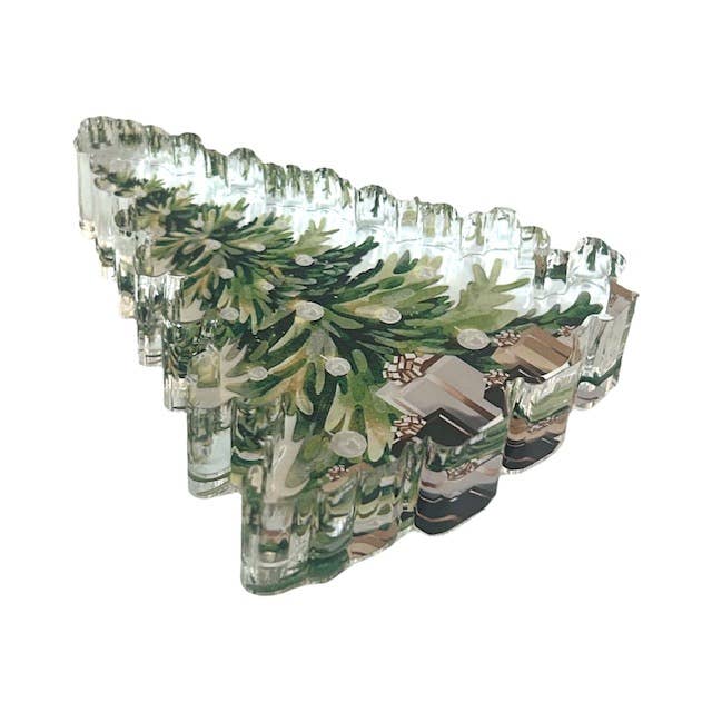 Maven Home Clear Acrylic Christmas Tree Napkin Weight Holiday Decor