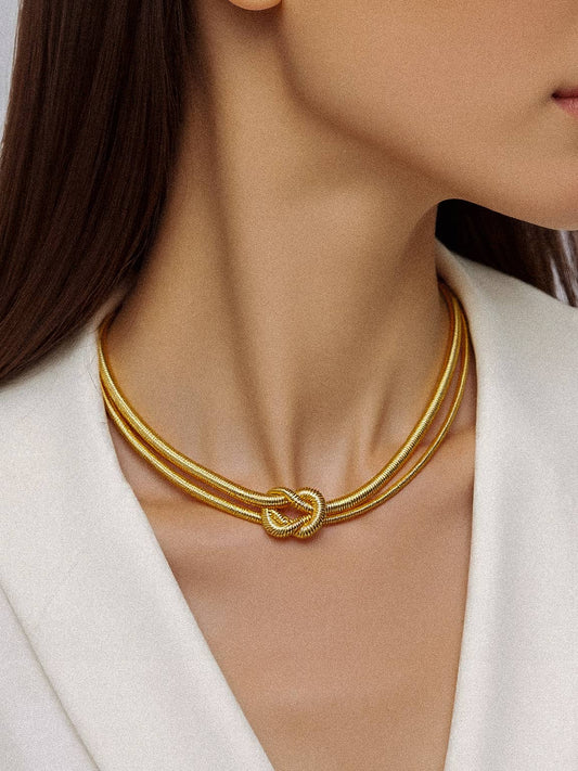 Evereign 18K Gold Non-Tarnish Knot Necklace