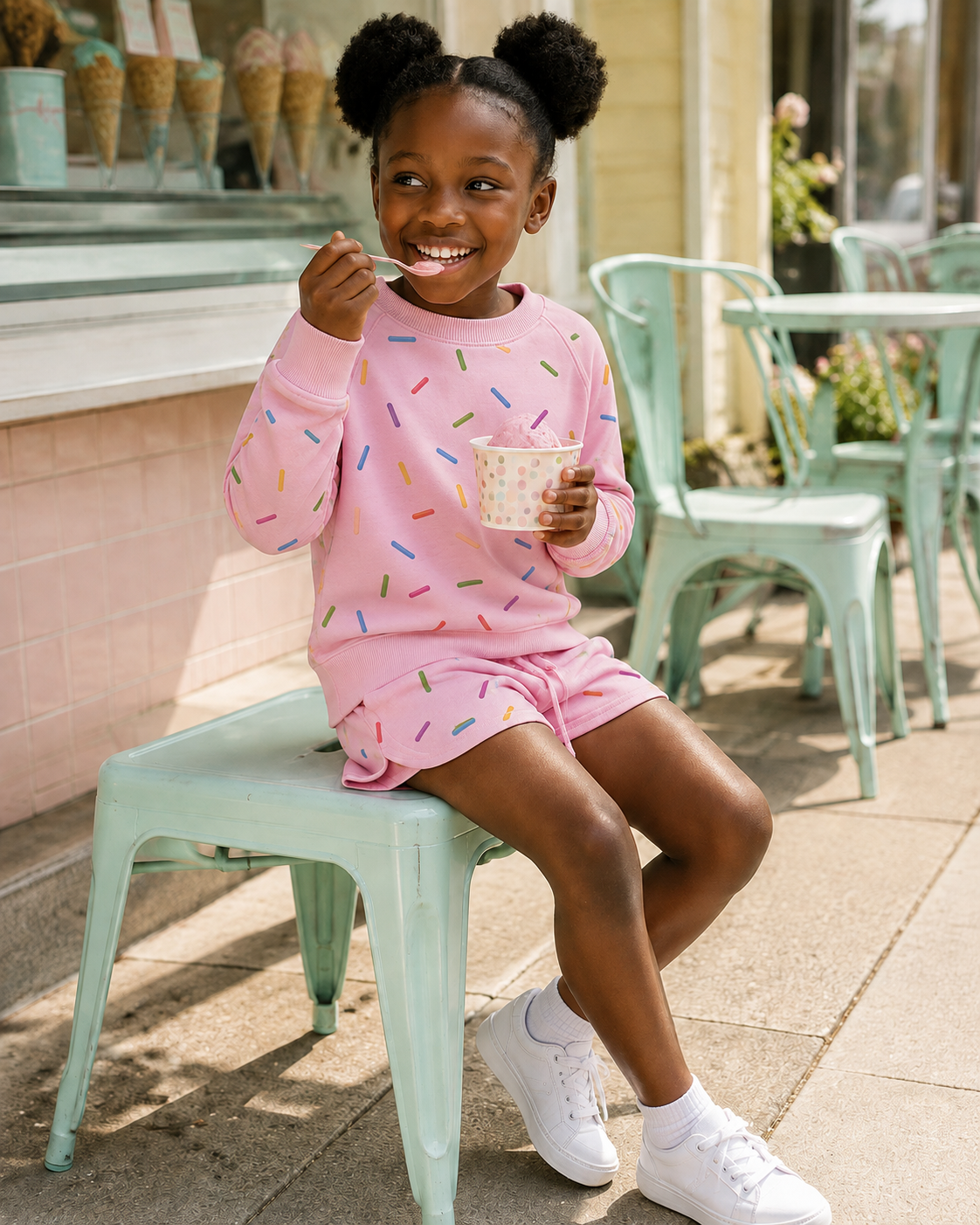 Girls’ Confetti Sweatshirt & Matching Short Set