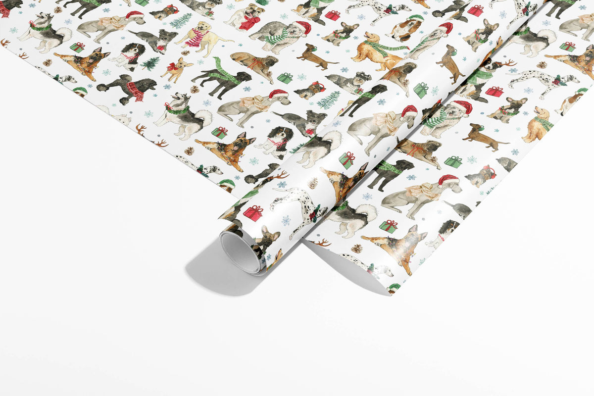 Cozy Christmas Dogs Wrapping Paper – Holiday Gift Wrap