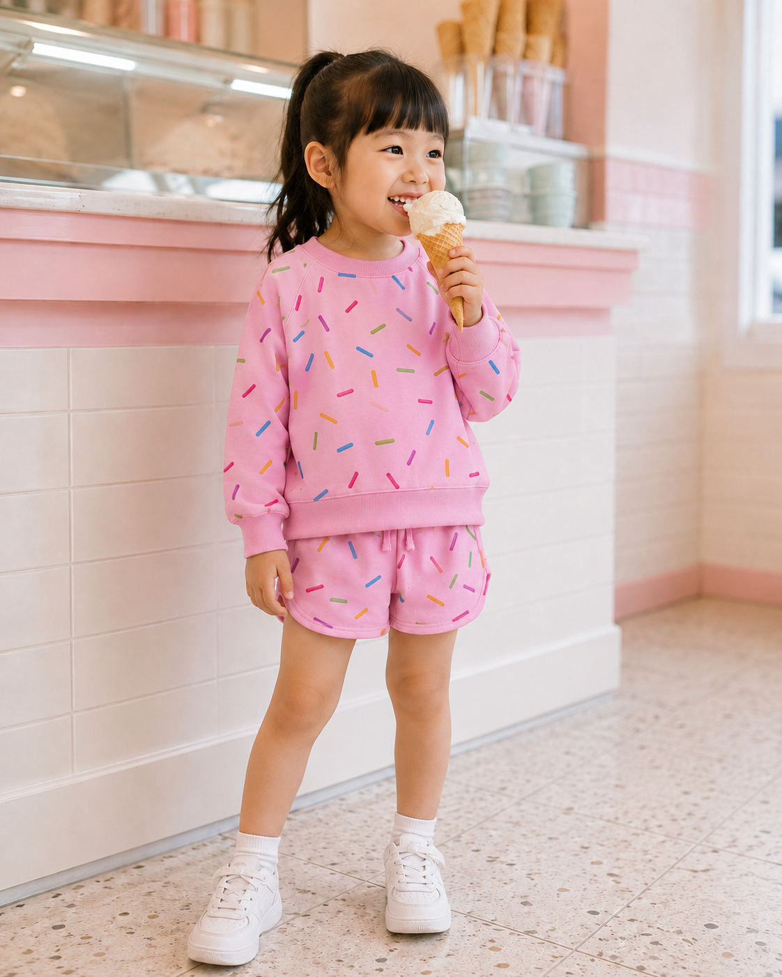 Girls’ Confetti Sweatshirt & Matching Short Set