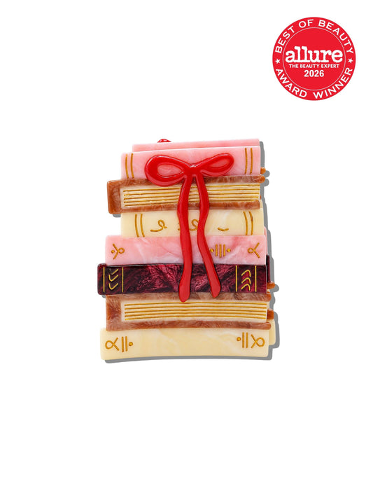 Hand-painted Bow Bookstack Claw Hair Clip | Eco-Friendly