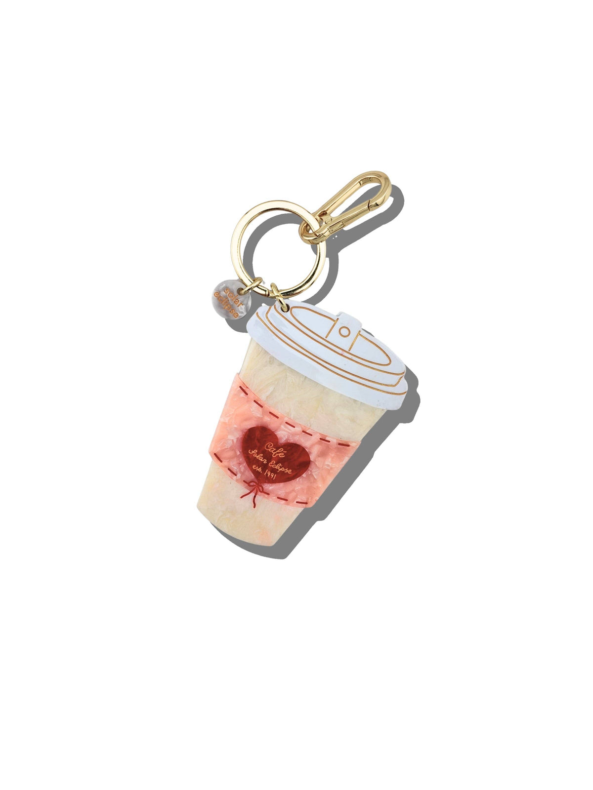 Hand-Painted Cafe Coffee Cup Bag Charm + Keychain | Eco-Friendly