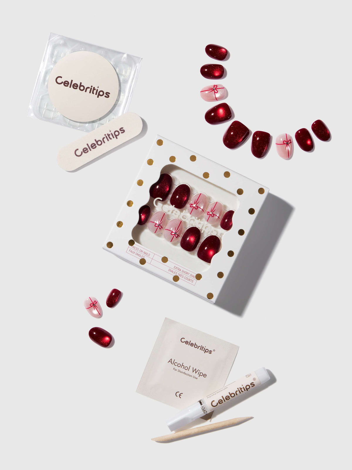 Celebritips Ruby Darling Press-On Nail Set Holiday 2026