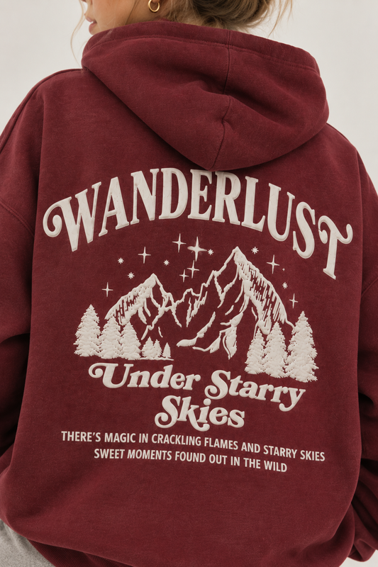 Under Starry Skies Wanderlust Zip-Up Graphic Hoodie