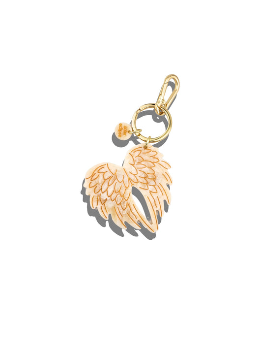 Solar Eclipse Angel Wings Hand-Painted Bag Charm & Keychain