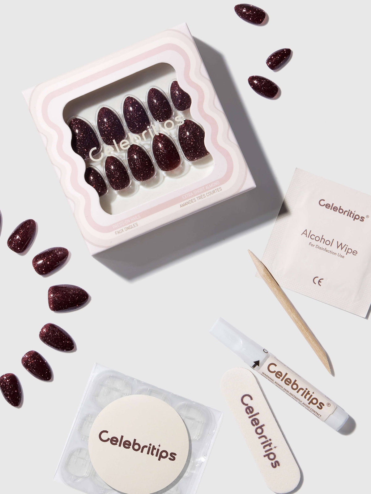 Celebritips Cocoa Diamond Flash Press-On Nails
