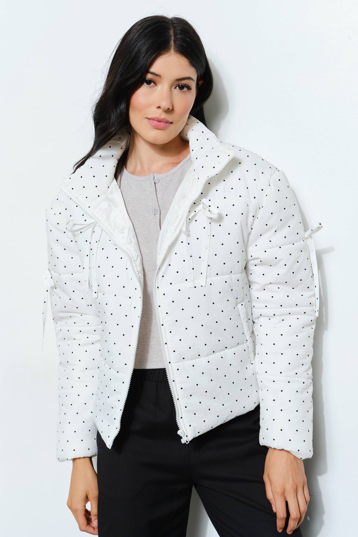 DAISY PUFFER JACKET - Cozy, Polkadot, Comfy