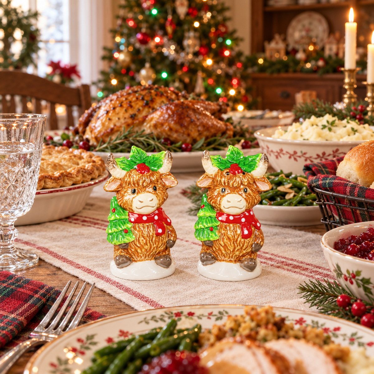 Christmas Moo Duo Salt Pepper Set