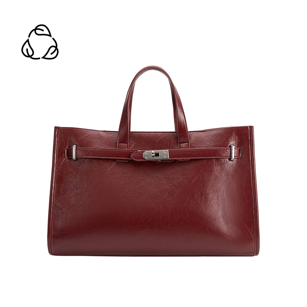 Sutton Burgundy Recycled Vegan Leather Tote Bag