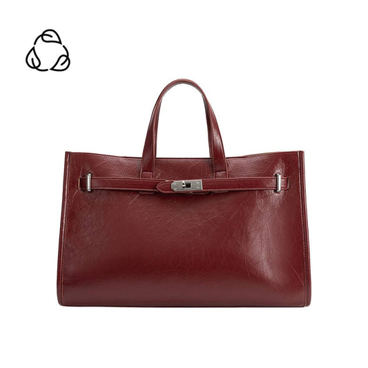Sutton Burgundy Recycled Vegan Leather Tote Bag