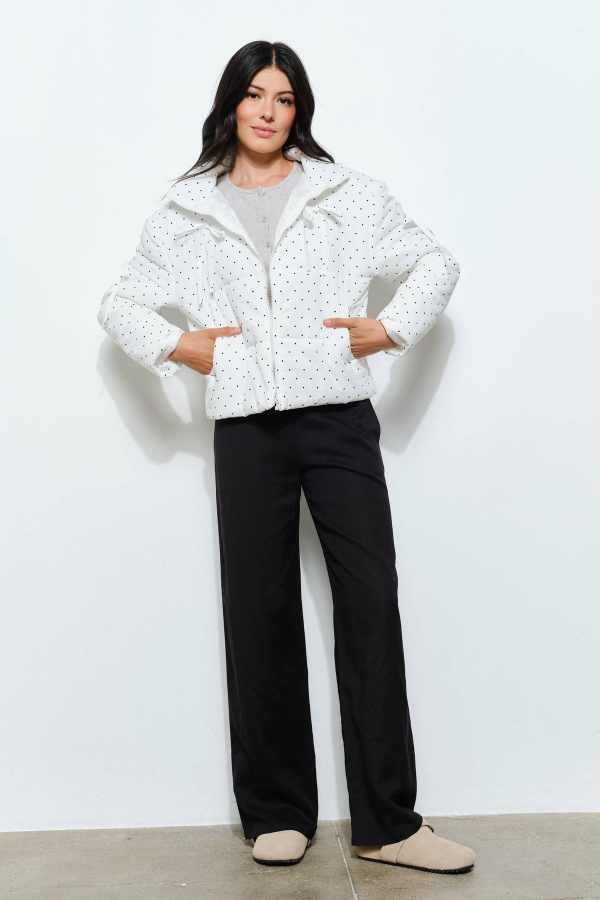 DAISY PUFFER JACKET - Cozy, Polkadot, Comfy