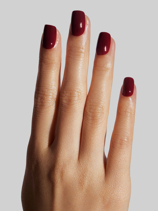 Celebritips Bordeaux Burgundy Press-On Nails – Short Squoval