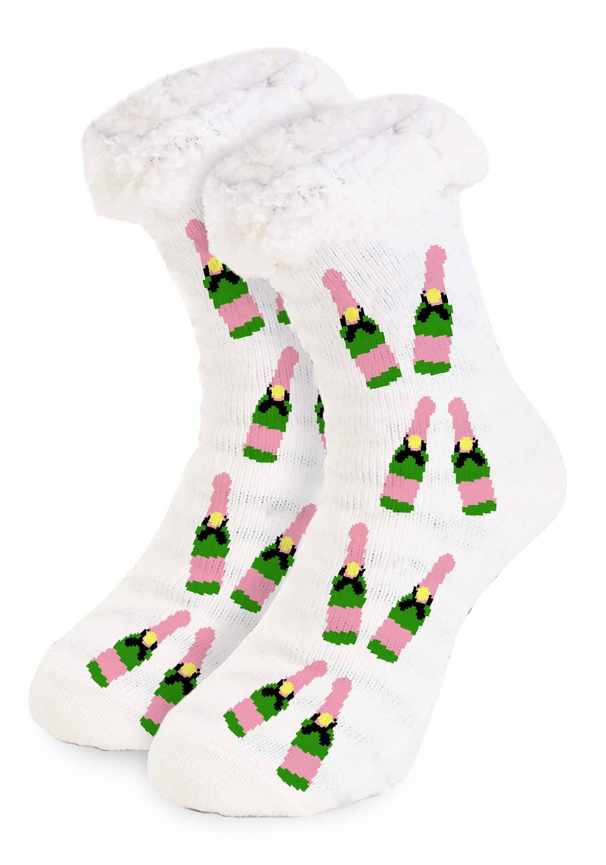 Knit Fur Slipper Socks - Champagne