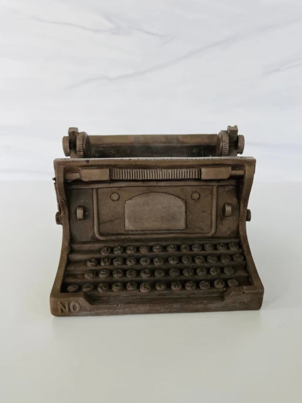 Handmade Cement Typewriter Planter with Drainage Hole