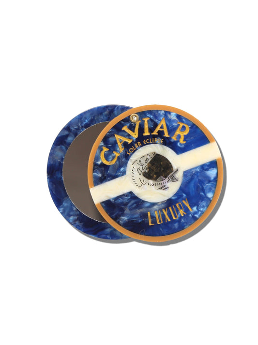 Hand-painted Caviar Compact Mirror