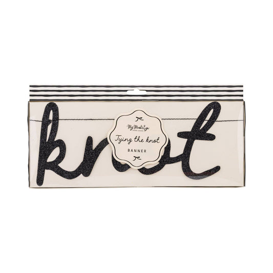 Tying the Knot Glitter Banner
