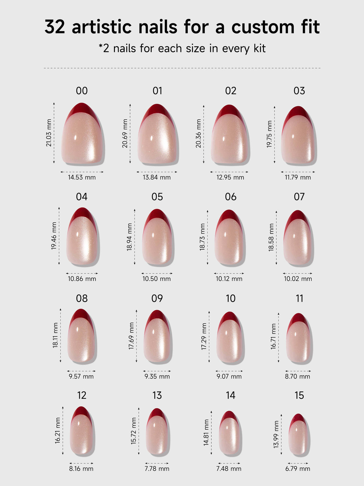 Celebritips Rouge Crystal Short Almond Press-On Nails Holiday 2026