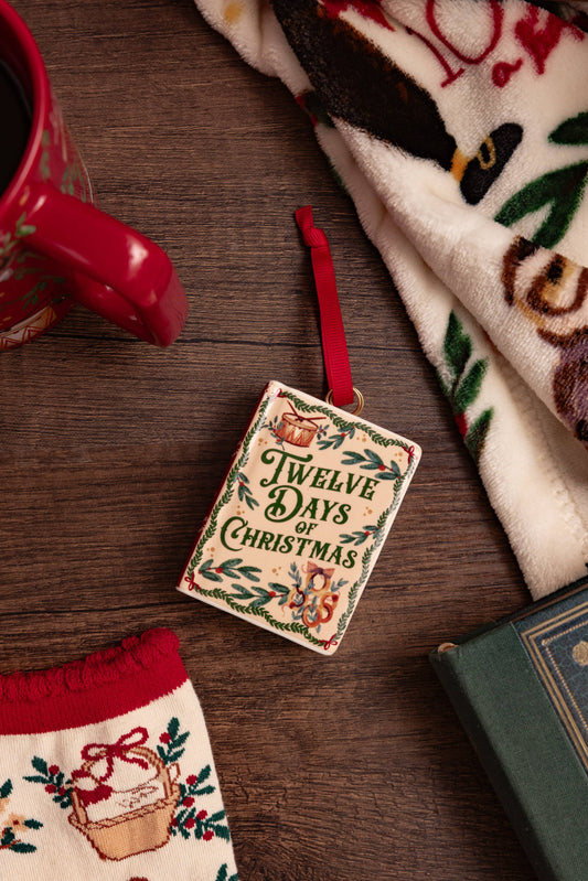 Ceramic Book Ornament, Twelve Days of Christmas