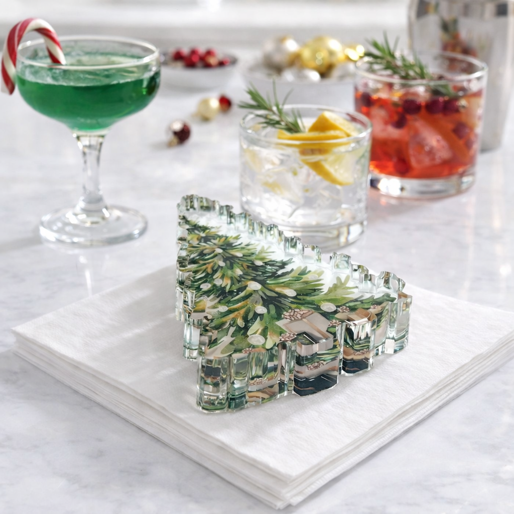 Maven Home Clear Acrylic Christmas Tree Napkin Weight Holiday Decor