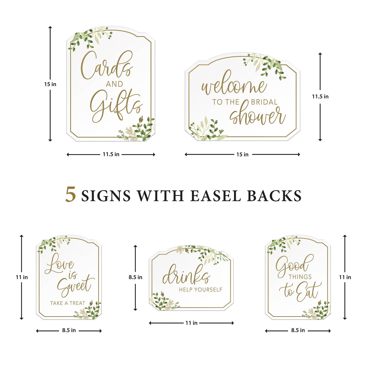 Lillian Rose Set of 5 Bridal Shower Signs