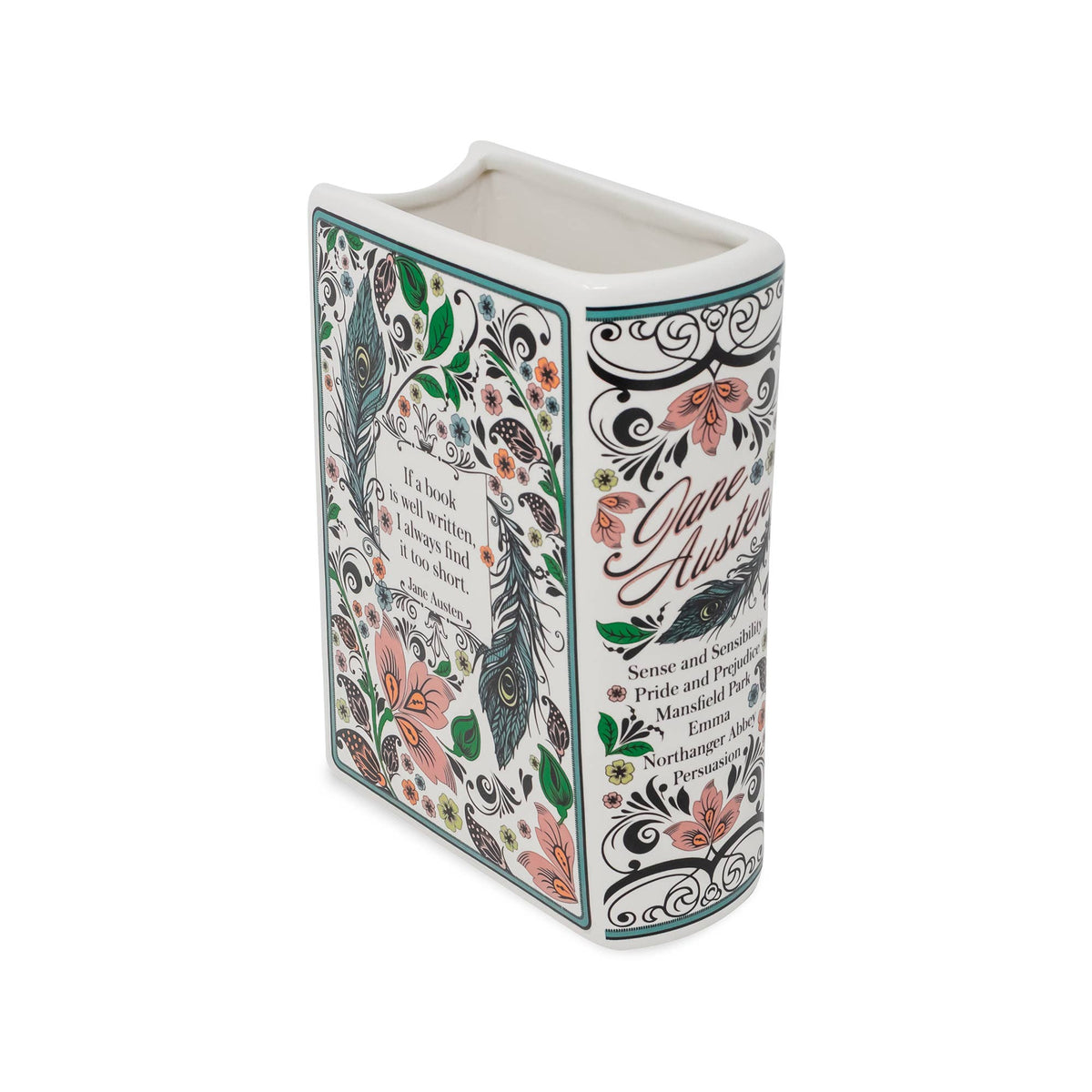 Steel Mill & Co. Jane Austen Large Ceramic Book Vase
