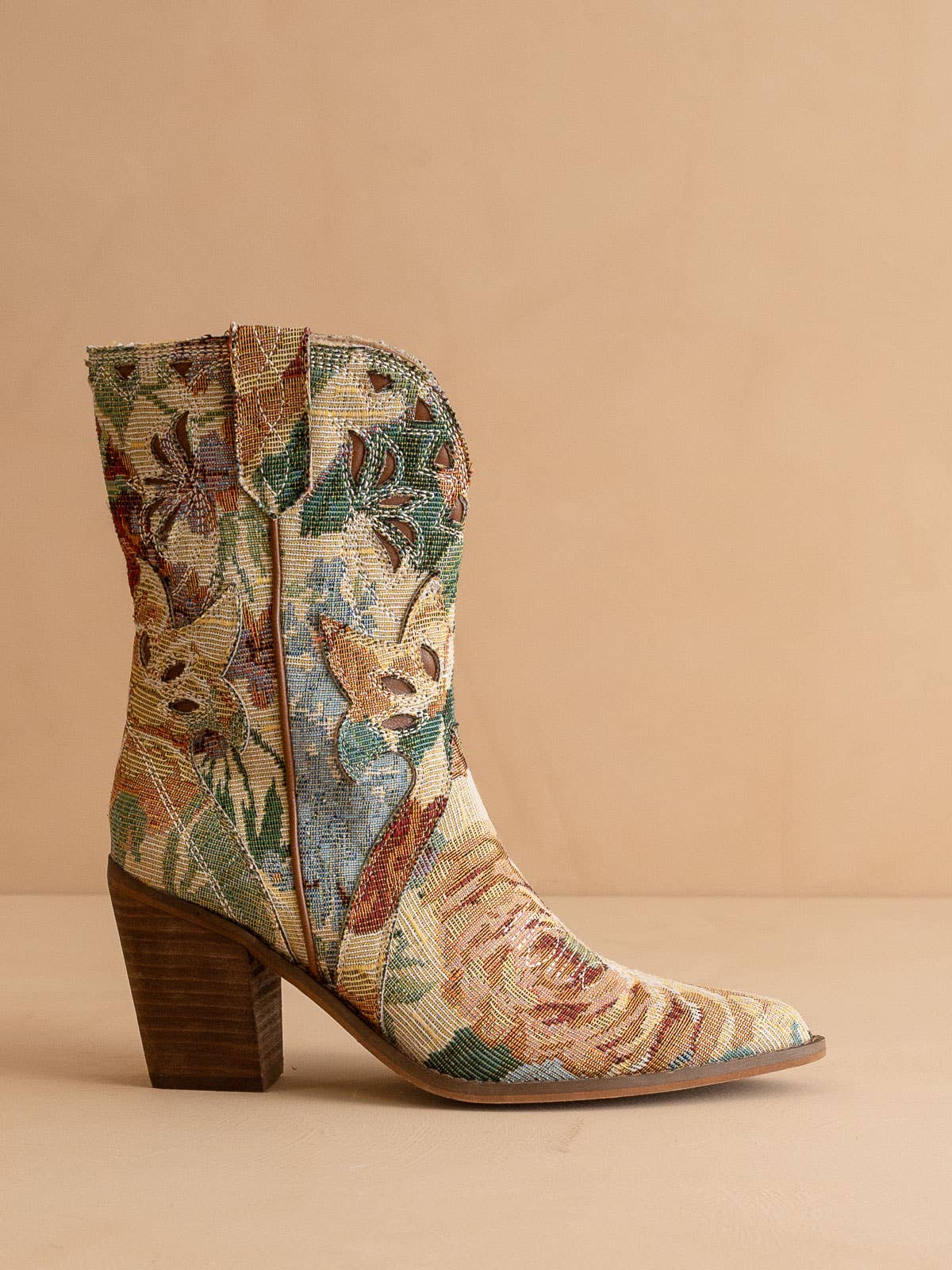 The Sorrel | Floral Tapestry Western Fall Bootie