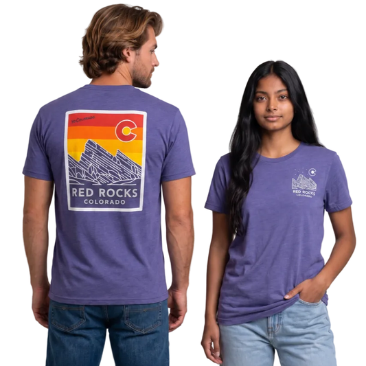 YoColorado Red Rocks Fader Unisex Graphic T-Shirt in Purple