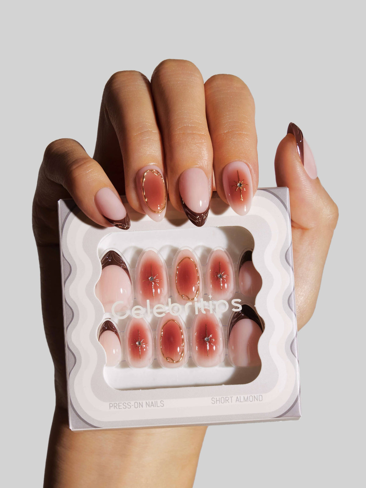 Amber Muse | Celebritips Short Almond Press-On Nails