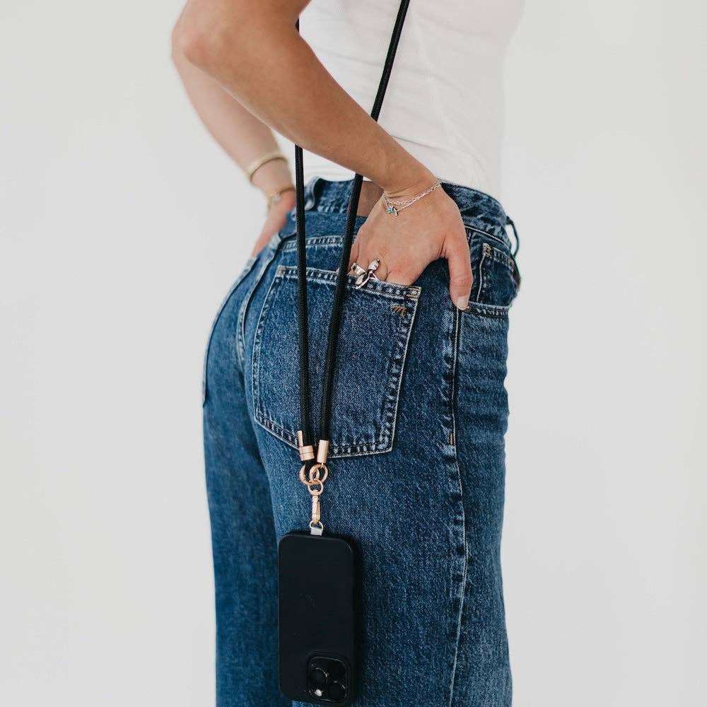 Metallic Phone Holder Crossbody Strap