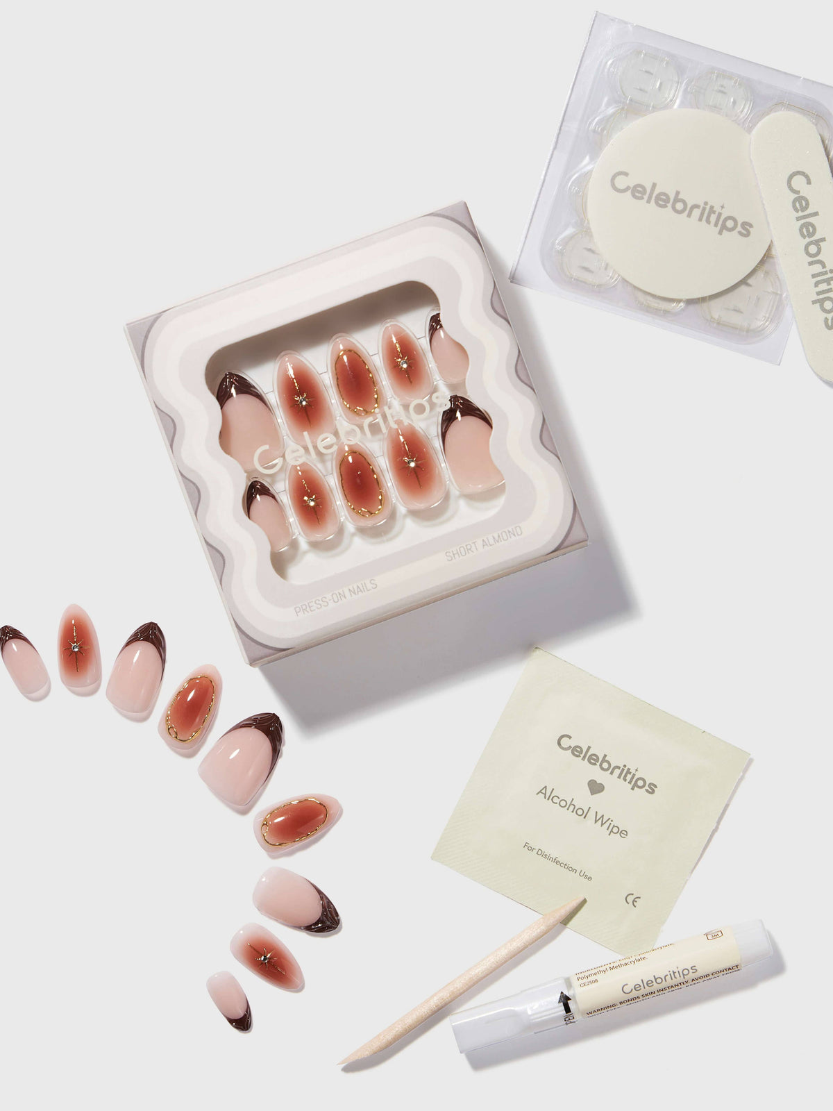 Amber Muse | Celebritips Short Almond Press-On Nails