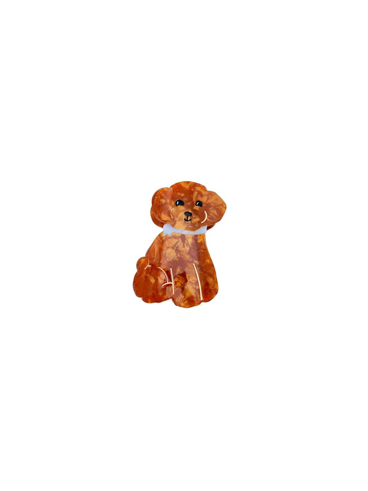 Hand-painted Doodle Puppy Claw Hair Clip | Eco-Friendly
