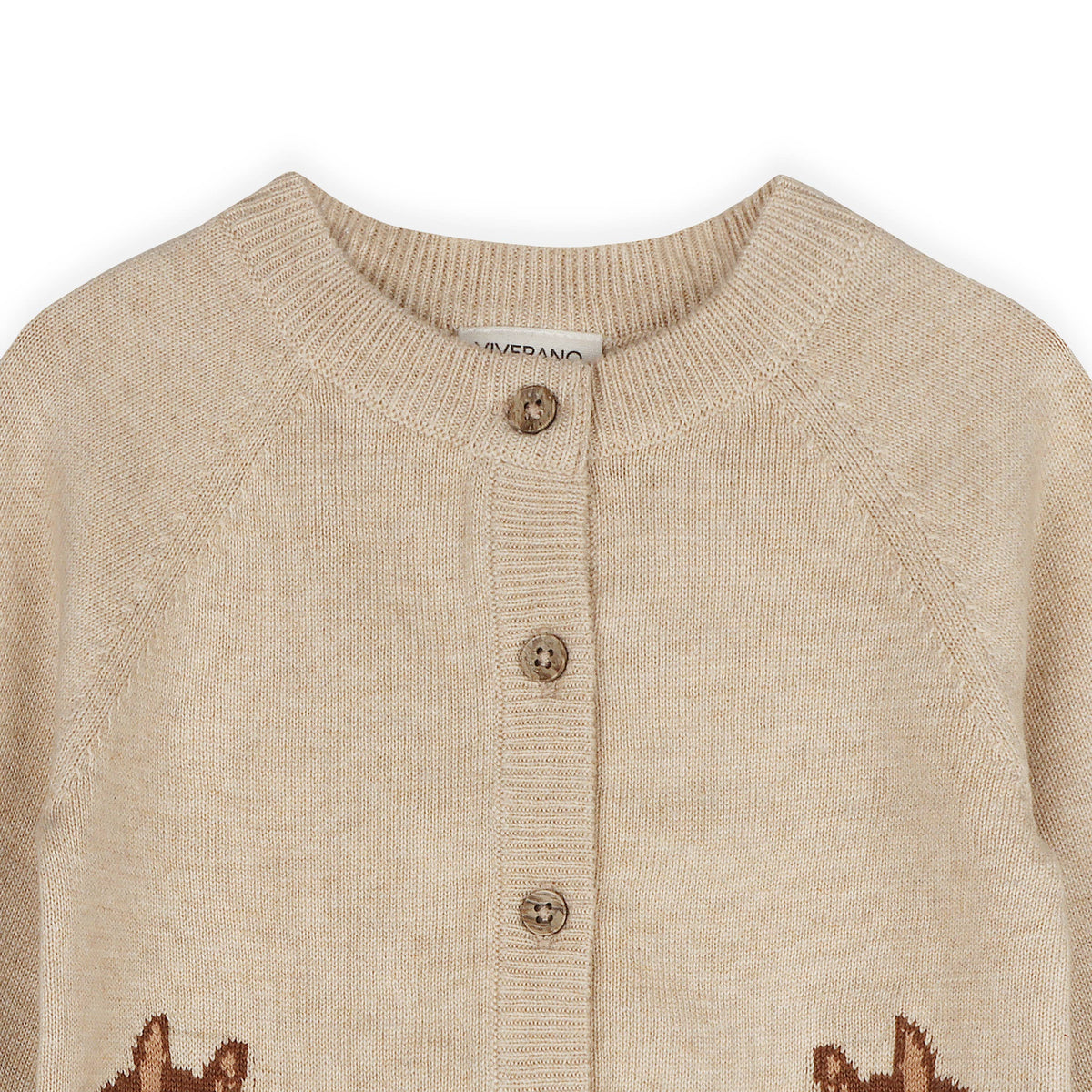 Horse Jacquard Sweater Knit Baby Cardigan (Organic Cotton)