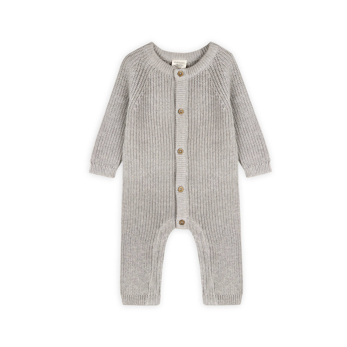 Loved Embroidered Sweater Knit Baby Jumpsuit-Organic Cotton