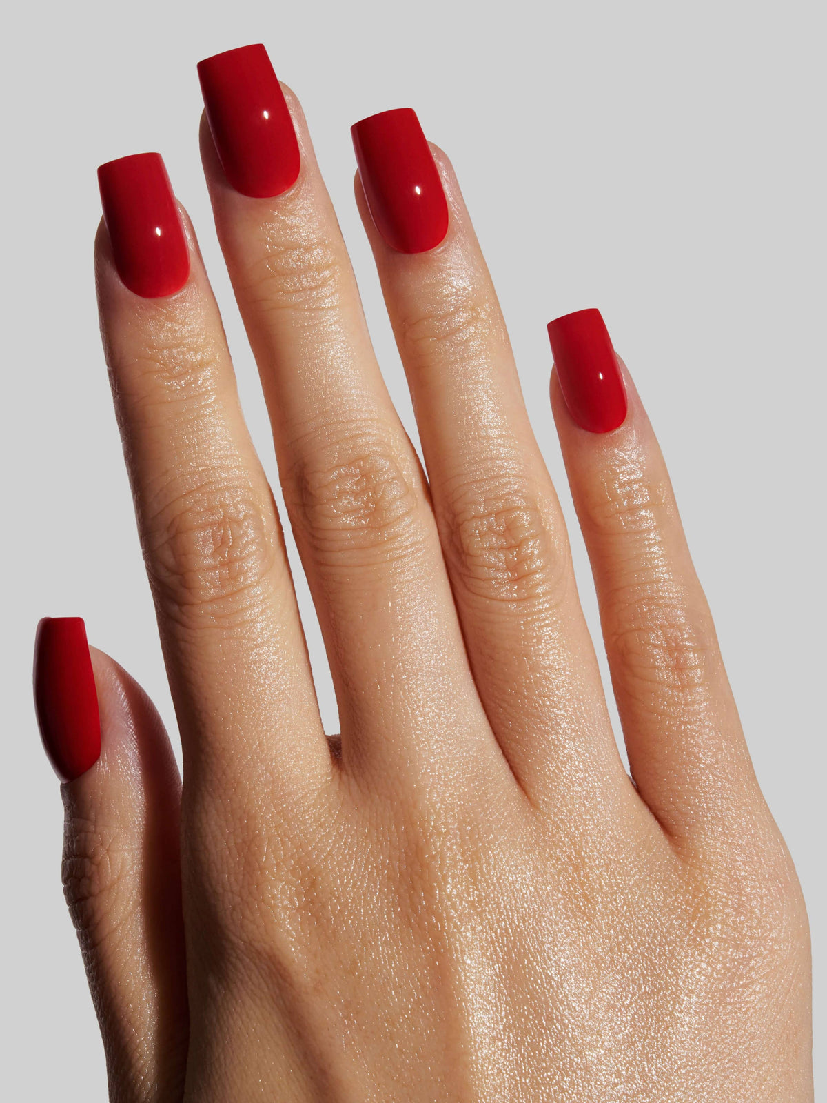 Celebritips Red Red Press-On Nails – Medium Coffin