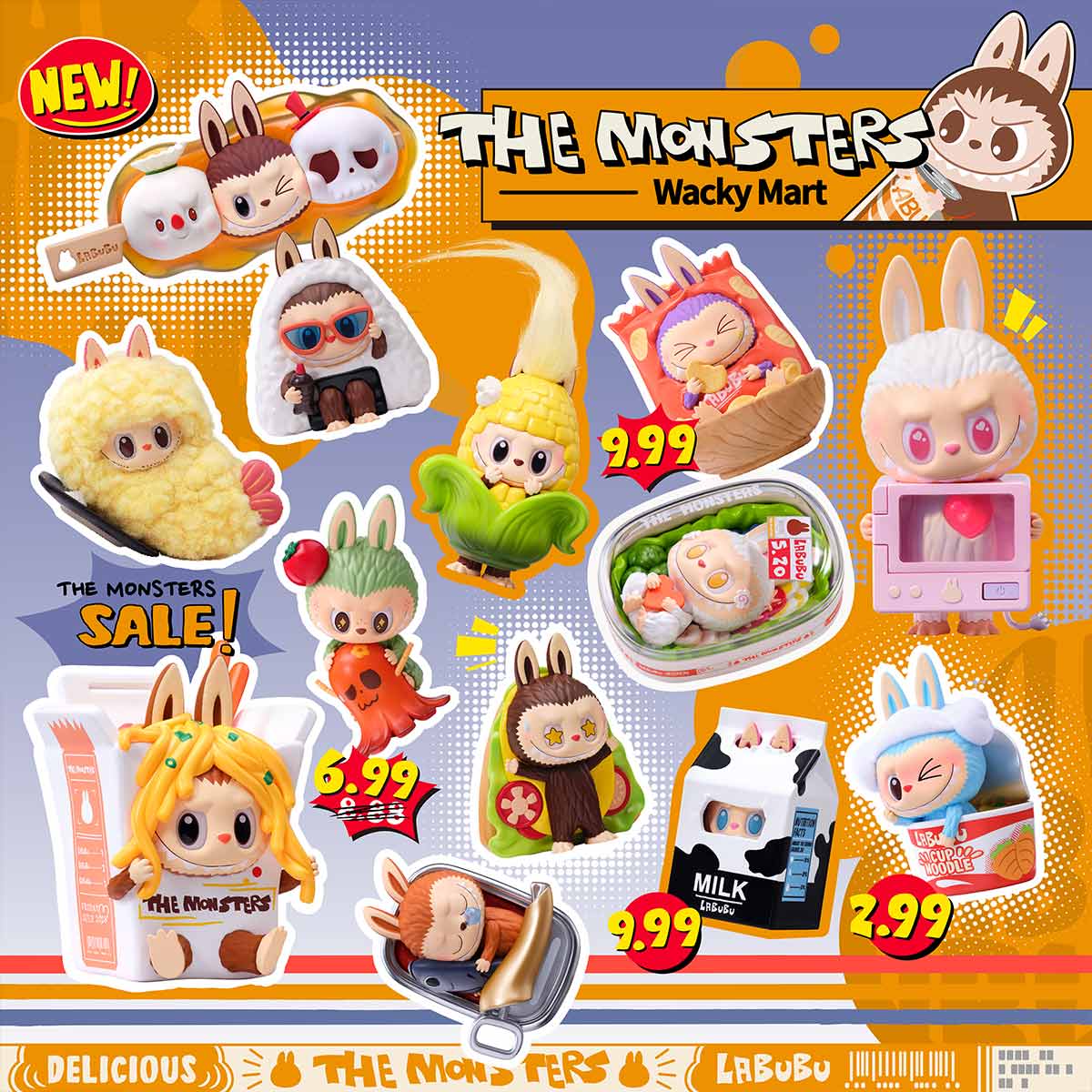 POP MART THE MONSTERS Wacky Mart Blind Box Series – Authentic Labubu Collectible Figure, Cup Noodle Edition, Surprise Toy