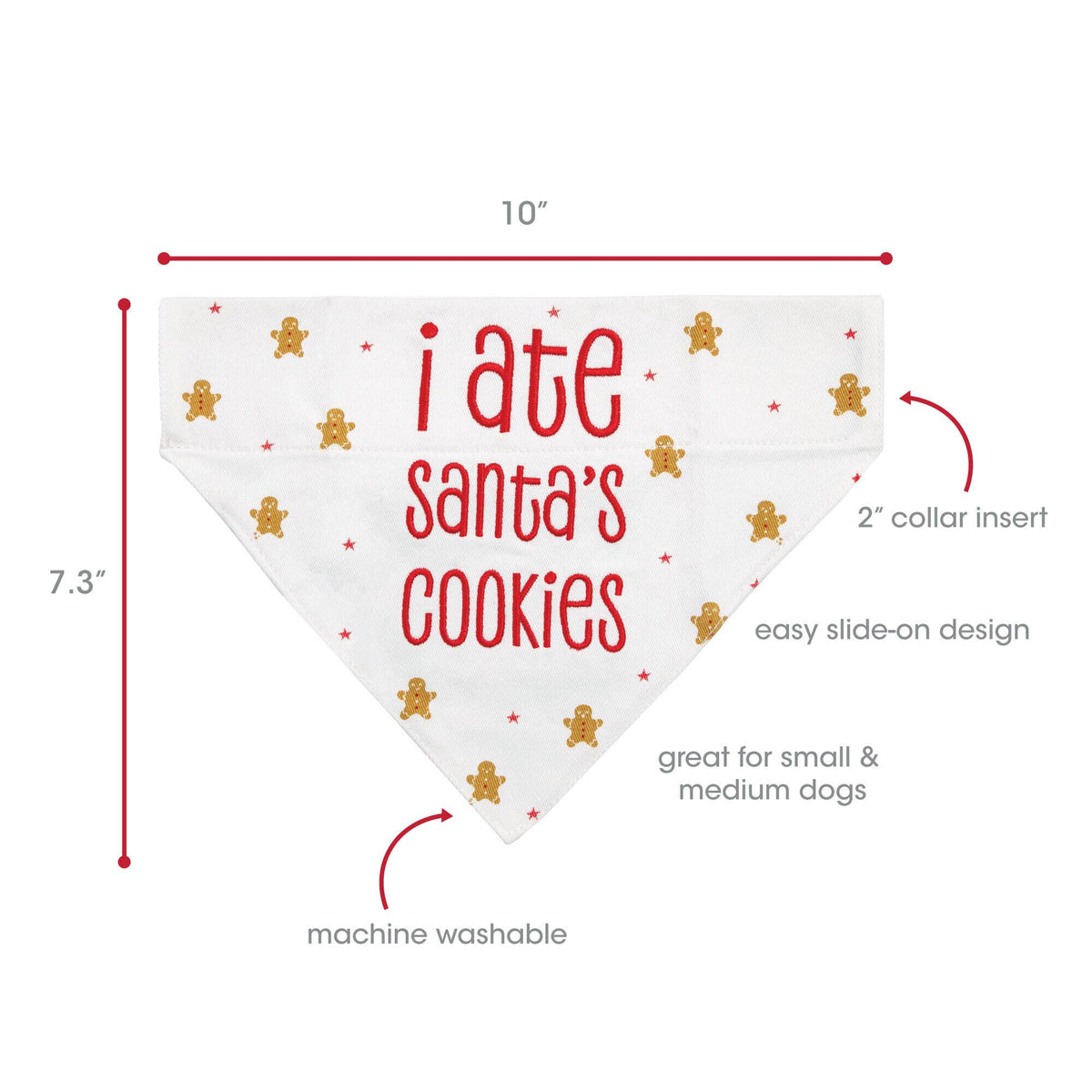 Christmas Dog Bandana, I Ate Santa's Cookies, S/M