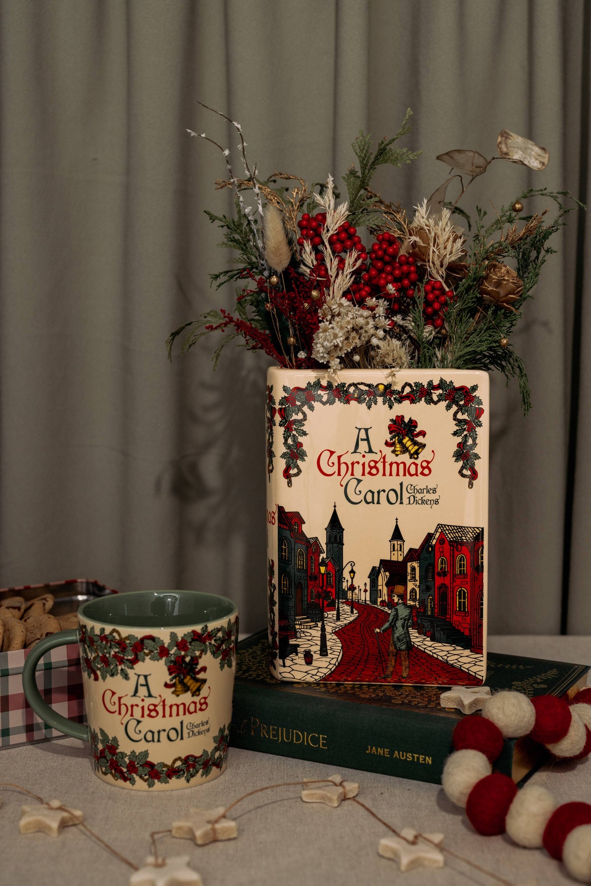 Large Holiday Book Vase, A Christmas Carol