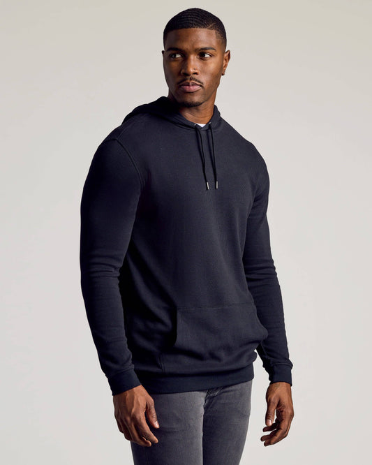 Black Tall Waffle Hoodie